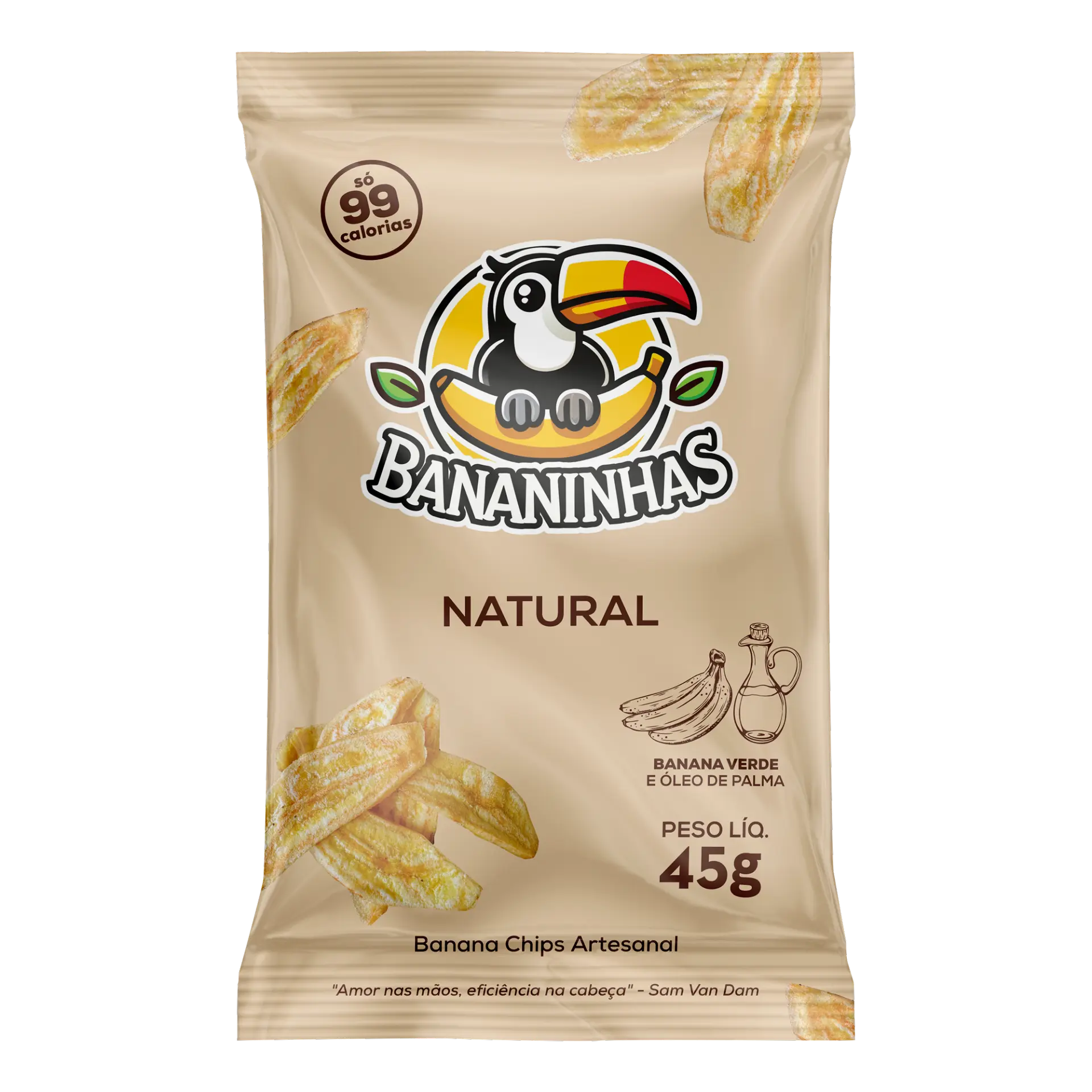 Bananinhas banana chips pack, Natural flavour